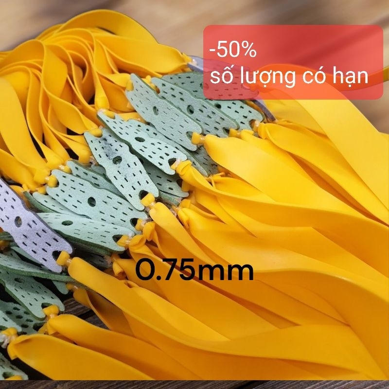 5 cái dây latex 0.75mm vàng ngắn 15cm sơ mi