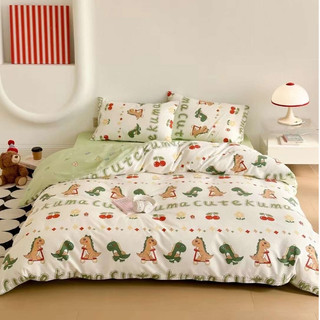 Bộ chăn ga gối cotton organic mẫu Hoạt hình cho bé DREAMHOME
