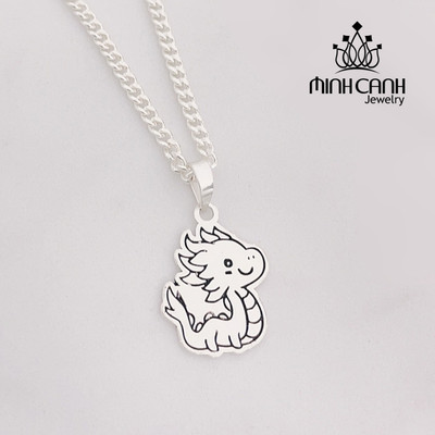 Dây chuyền Bạc Hình Con Rồng Khắc Tên Cho Bé Trai Và Bé Gái - Minh Canh Jewelry