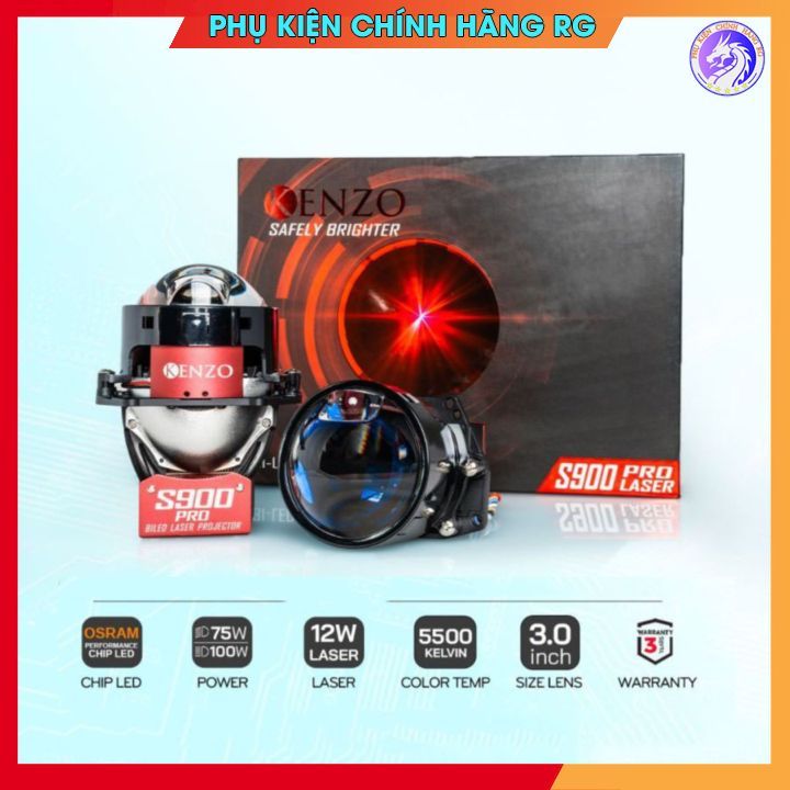 đèn Bi led laser Kenzo S900 pro 100W và S900 80W  gương cầu led xe máy pro magic titan platium