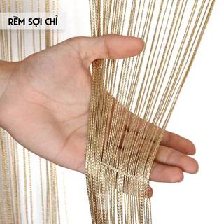 Rèm Sợi Chỉ Trơn RS01 Màu Be - Trang Trí Nhà, Nhà Hàng, Tiệc Cưới, Spa, Nails, Tiệm Tóc KT 3M X 3M Hàng Loại 1 Chuẩn Dày
