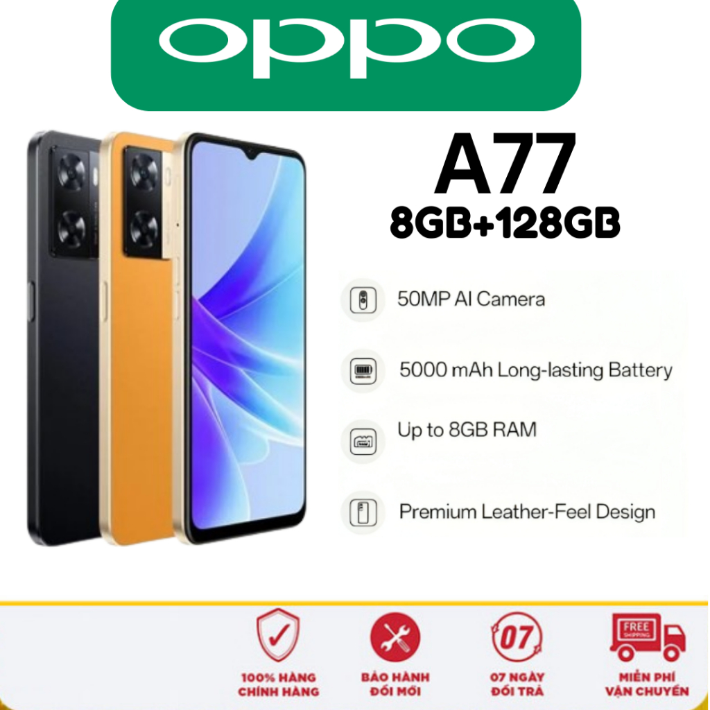 điện thoại giá rẻ Oppo A77 5G Chính Hãng 2sim ram 8G/256G, Màn 6.56inch, Cày game nặng siêu mượt | BigBuy360 - bigbuy360.vn