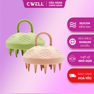 Lược gội đầu massage silicon CWell, mát xa da đầu, gỡ rối và giảm rụng tóc hiệu quả C04PK