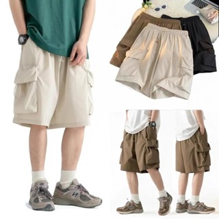 Quần short hộp túi to, chất kaki mềm, 3 màu, 2 size Nam Kem
