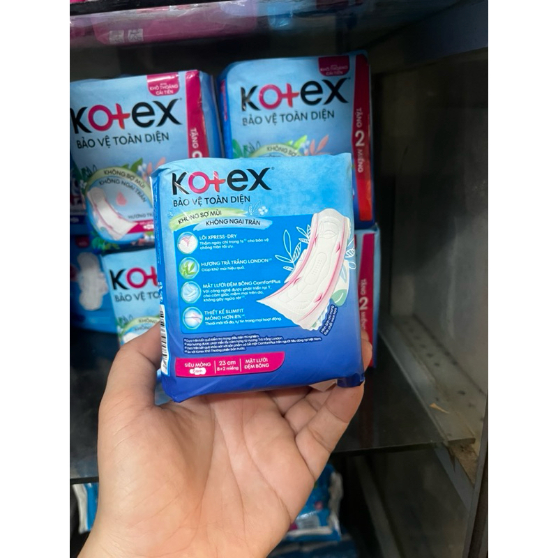 BĂNG VỆ SINH KOTEX KHÔ THOÁNG SIÊU MỎNG CÁNH MẶT LƯỚI 23cm