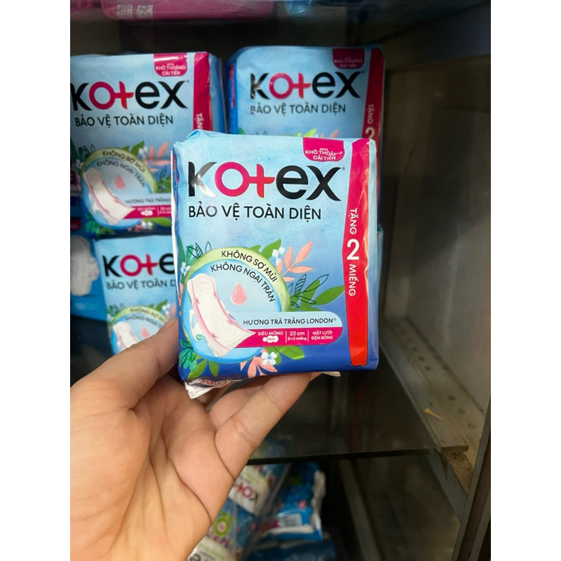 BĂNG VỆ SINH KOTEX KHÔ THOÁNG SIÊU MỎNG CÁNH MẶT LƯỚI 23cm