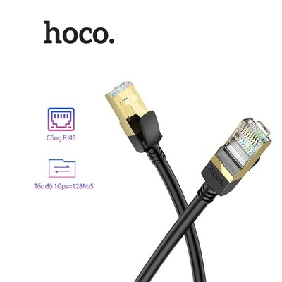 Dây cáp kết nối mạng Hoco US02 tốc độ 1Gbps=128MB/s, đầu cắm 6 pha lê, lõi dây đồng nguyên chất 8 lõi, dài 1m/3m/5m