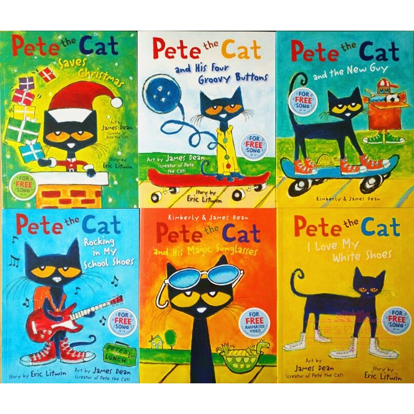 Sách - Bộ nhập 6q - Pete the cat - Size A4