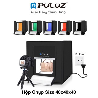 Hộp chụp ảnh, Hộp chụp hình sản phẩm PULUZ size 40cm có cửa mặt trước, tặng kèm 6 phông nền
