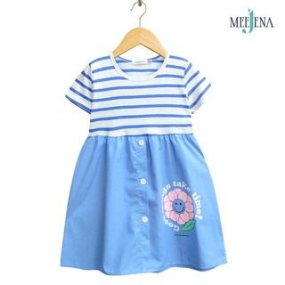 Váy Bé Gái Tay Ngắn Vải Sọc 14-39 kg MEEJENA, Váy hè cho bé gái từ 3-8 tuổi vải thun - 3079