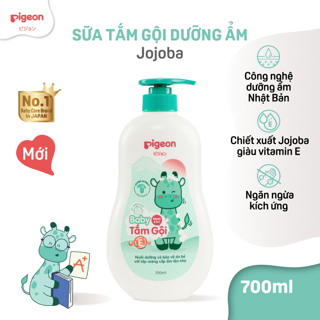 Sữa Tắm/Gội Pigeon Jojoba / Hoa Hướng Dương 700ml - Bao bì mới 2024