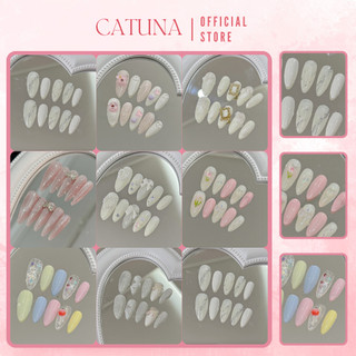 Móng úp thiết kế CATUNA nail box móng giả form tròn nhọn phong cách đơn giản nhẹ nhàng LG17