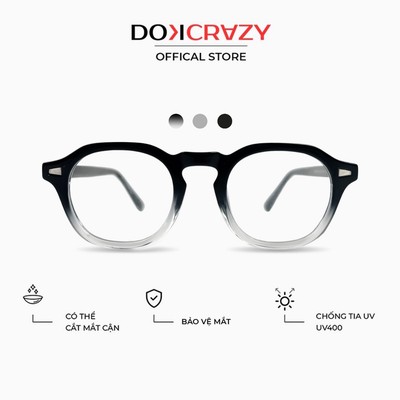 Gọng kính DOKCRAZY ILA Nhựa Cao Cấp Bền Đẹp, Unisex, Dáng Retro Âu Mỹ, Chống ánh sáng xanh, tia UV400, Kính Teen