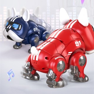 Đồ chơi chó bulldog robot nhảy múa, sáng đèn và phát nhạc vui nhộn cho bé
