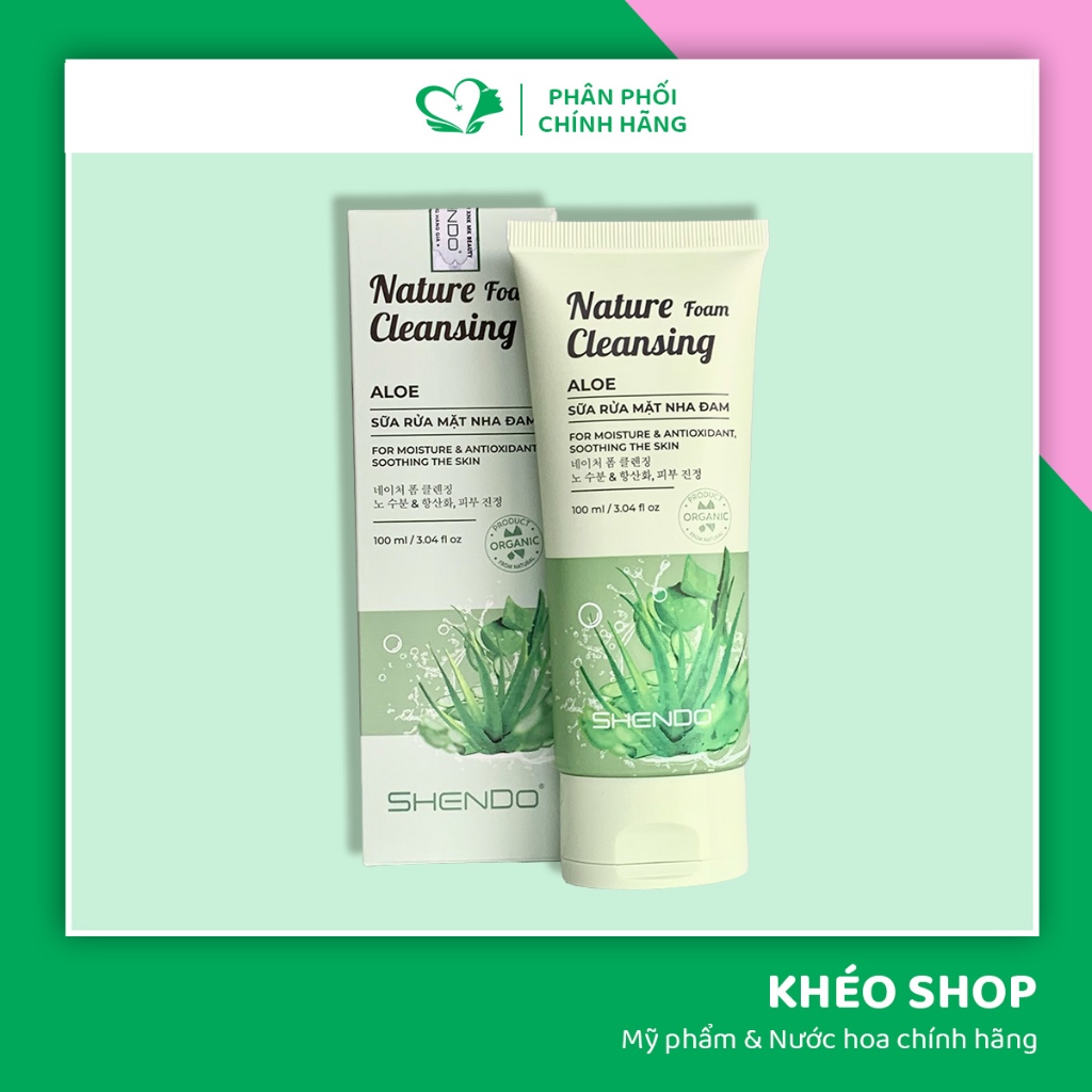 Sữa Rửa Mặt Nha Đam Shendo Nature Cleansing Foam Aloe - 100ml