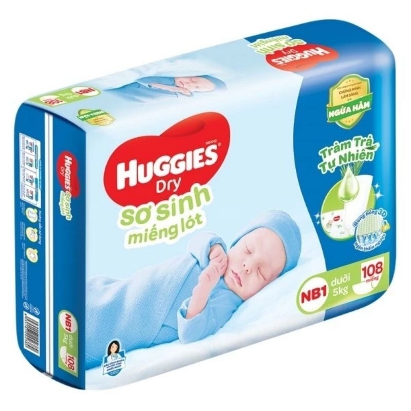 Miếng Lót Sơ Sinh Huggies Skin Perfect NB1 Bịch 64 + 6 Miếng / 108 Miếng