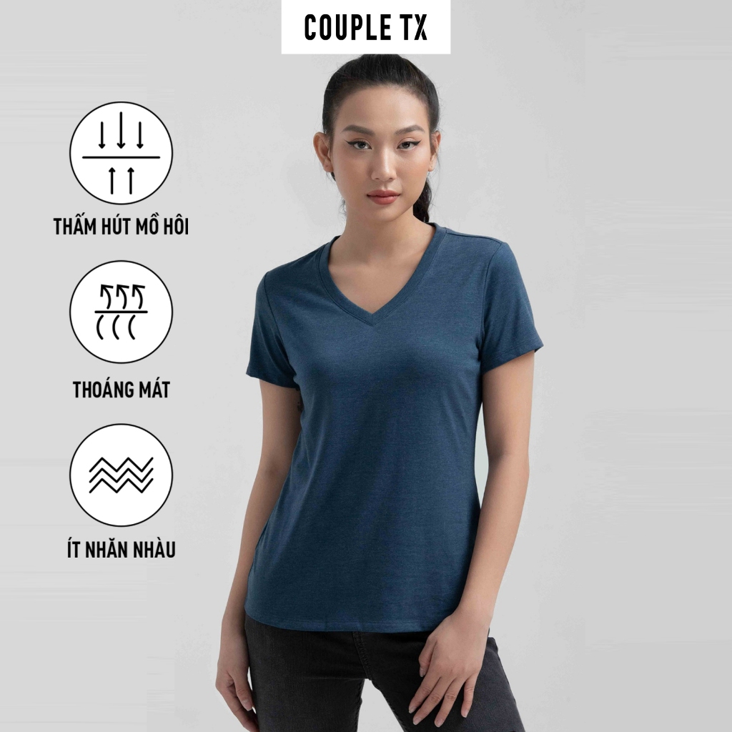 Áo Thun Cổ Tim Basic Nữ Couple TX