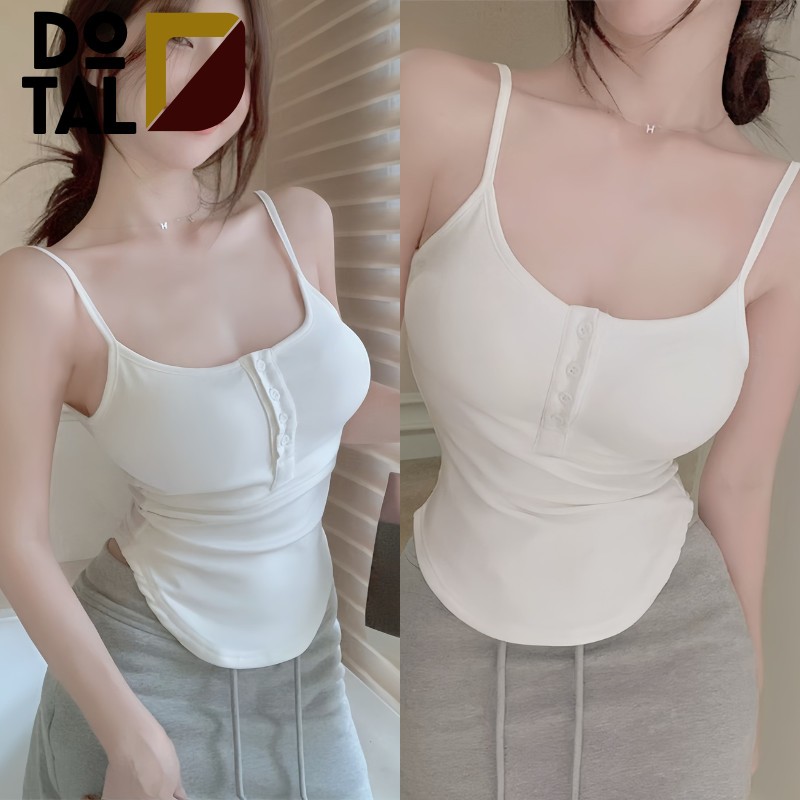 Áo Tank Top Hở Cổ Đáy Cong Quyến Rũ Thời Trang Mùa Hè , ￼Áo Hai Dây Nữ 3 Cúc Vạt Bầu DOTAL | BigBuy360 - bigbuy360.vn