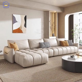 Sofa góc L bọc da hiện đại 3mx1m7