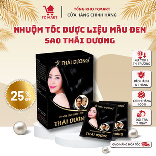 Nhuộm tóc dược liệu màu đen Sao Thái Dương hộp 5 gói - Sao Thái Dương mùi hương thảo mộc
