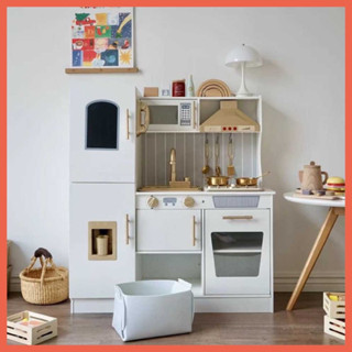 Đồ chơi nấu ăn - Nhà bếp gỗ kèm tủ lạnh cho Bé