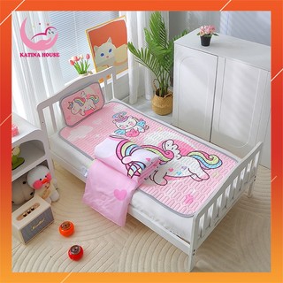 Combo Bộ chiếu điều hòa kèm mền cho bé, chiếu dày dặn mềm mại thoáng mát, họa tiết sắc nét dễ thương