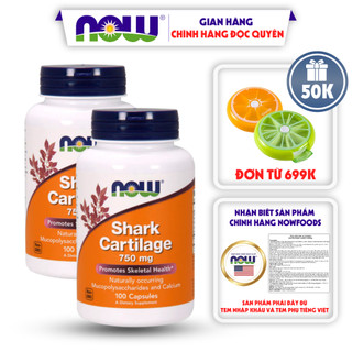 Combo 2 lọ Shark Cartilage Now giảm đau xương khớp thoái hóa khớp 100 viên