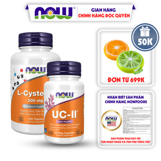 Combo tăng cường sức khỏe xương khớp và hỗ trợ đẹp da tăng sinh collagen UC-II Collagen Type II + L-Cysteine 500mg