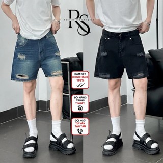 Quần Short Jean Nam Rách Wash Màu  Retro Ngắn Trên Gối Avocado, Quần Sooc Đùi Bò Nam Ngắn Vintage Hot Trend Mùa Hè
