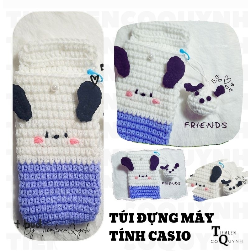 Túi đựng máy tính casio, túi bỏ máy tính, túi máy tính, túi len hình pochacco cute xinh xắn