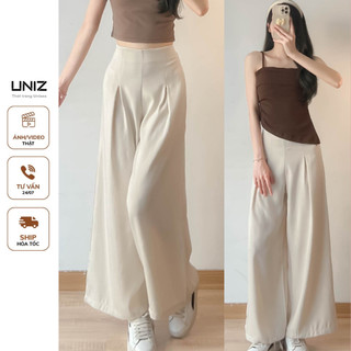  Quần tây nữ ống suông rộng xếp ly công sở uniz Quanly019 P12K8 