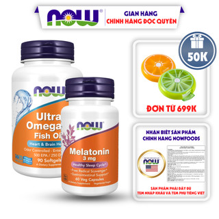 Combo tăng sức khỏe não bộ, hỗ trợ giác ngủ ngon cải thiện tình trạng sức khỏe cho mắt Ultra Omega-3 + Melatonin 3mg