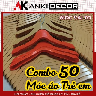 [COMBO 50] móc áo vai dày 3cm treo quần áo trẻ em, móc áo trẻ em, móc treo quần áo trẻ em Anki Decor