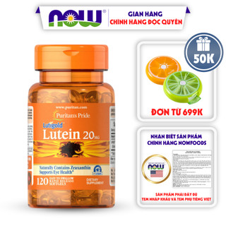 Chống ánh sáng xanh cho mắt Puritan's Pride Luitigold Lutein 20mg  tăng cường thị lực, bổ mắt 60/120 viên