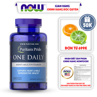 Vitamin tổng hợp cho nam bổ sung vitamin và khoáng chất hỗ trợ sức khỏe nam giới One Daily Men's Puritan’s Pride 100v
