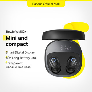 Tai Nghe Không Dây Bluetooth 5.3 Baseus WM02 + Sạc Nhanh Trong Vòng 50 Giờ LED Hiển Thị Kỹ Thuật Số Cảm ứng