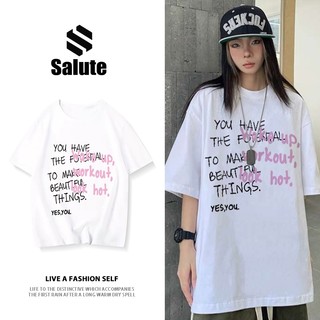 Áo phông trắng nữ cổ tròn local brand Salute unisex áo thun form rộng Graffiti ngầu Y0901