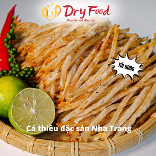 Khô cá thiều dry food, cá thiều que đặc sản nha trang vị mặn ngọt tiêu cay túi zip 500g