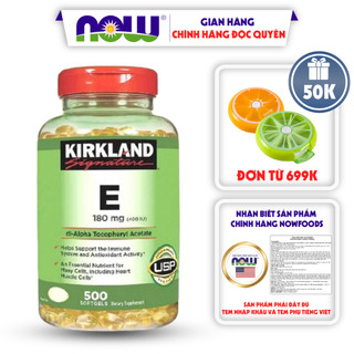 Vitamin E hỗ trợ làm đẹp da 400 IU 500 viên Kirkland Signature giúp làn da mịn màng, tươi trẻ, hạn chế nếp nhăn