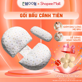 Gối bà bầu cánh tiên EMOON cao cấp tặng kèm gối phụ giúp nâng đỡ bụng, chống mỏi lưng, giảm tình trạng đau lưng cho mẹ