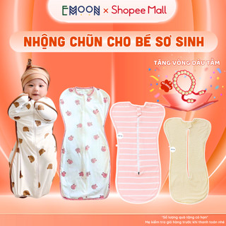 Nhộng chũn cho bé sơ sinh EMOON thiết kế cao cấp, chất liệu mềm mại, siêu co giãn chống giật mình giúp bé ngủ sâu giấc