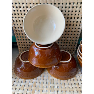 Sét 2 tô tráng men màu nâu 18 cm