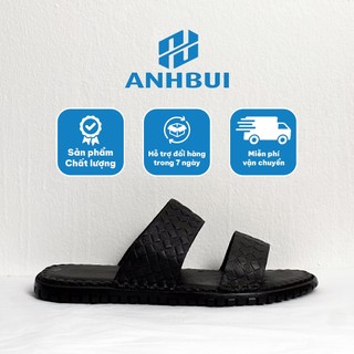 Dép Nam 2 Quoai Ngang 100% Da Bò.⚡ Free Ship toàn quốc ⚡ Chịu Nhiệt, Chống Nước, Không Bong Tróc Da