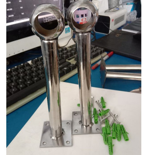 Combo 2 bass inox xỏ ống tròn  bắt tường dài 19cm  dùng làm sào phơi đồ , phơi khan hay man noi ...