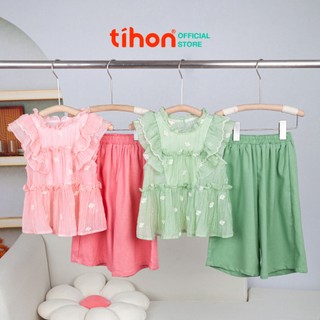 Bộ quần áo mùa hè cho bé gái TIHON cao cấp mát mẻ phù hợp với mùa hè SET0750630