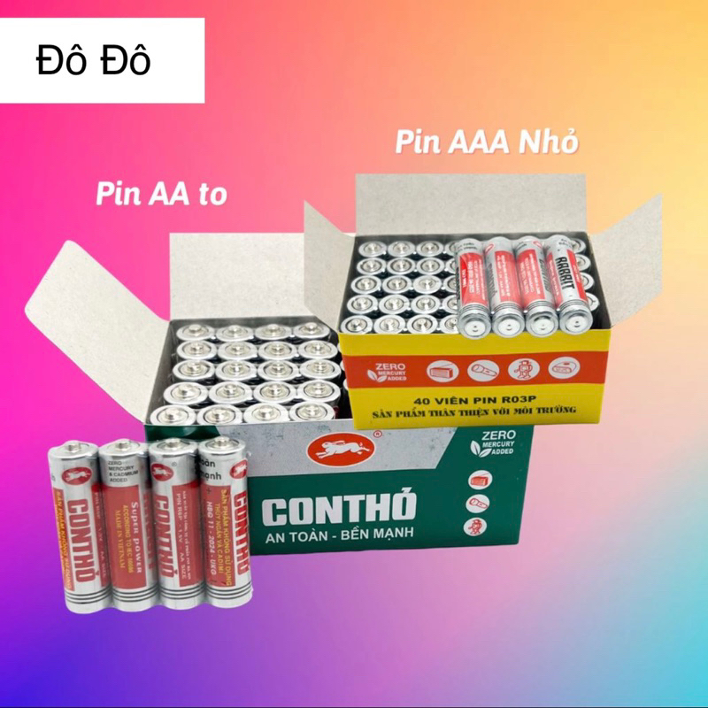 Pin tiểu AA và pin đũa AA hãng Pin Con Thỏ giá siêu rẻ