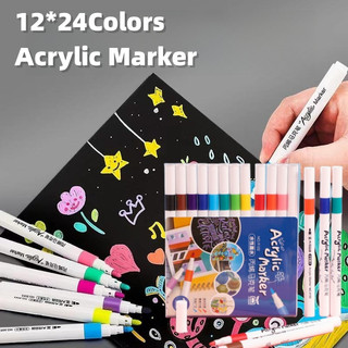 Bộ màu bút vẽ Acrylic Marker dùng để vẽ vải/giày/tường/giấy/da/ly Tiện Dụng, Đa Năng