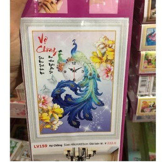 Tranh đính đá vợ chồng LV159 (KT: 48 x 65 cm)