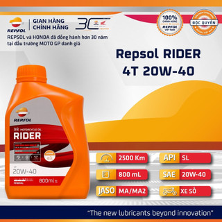 Dầu Nhớt Xe Số Repsol Rider 4T 20w40 800ml-1L