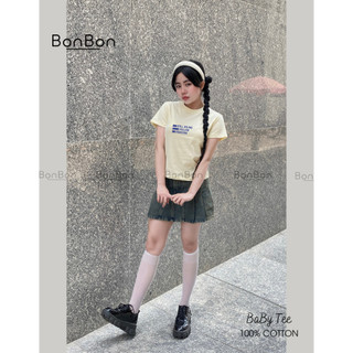 Áo thun BaBy Tee, áo phông nữ ngắn tay, cổ tròn, 100% cotton co giãn 2 chiều BonBon ABBC15